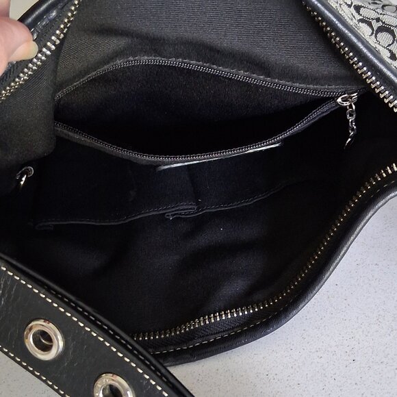 Coach F10417 Signature C Jacquard & Leather Trim Crossbody/Shoulder Bag - Picture 11 of 16